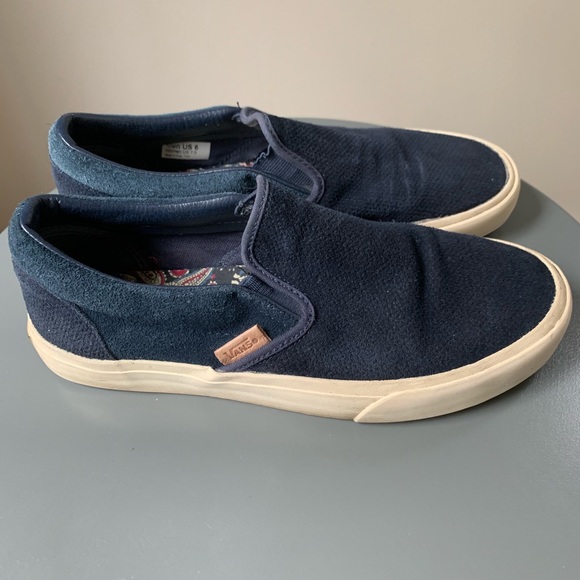 Vans Shoes - Vans Blue Slip-On with Suede accents